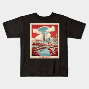 Winnipeg Canada Vintage Retro Travel Tourism Kids T-Shirt